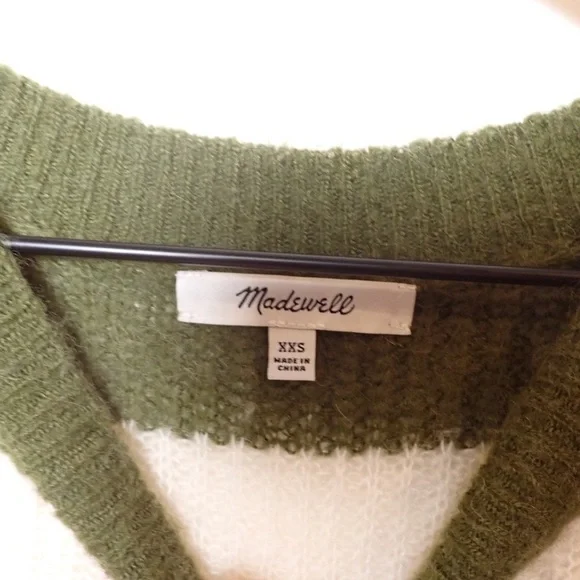 Madewell Tibbed Crewneck Cropped Oversized Sweater size XXS - Picture 2 of 8